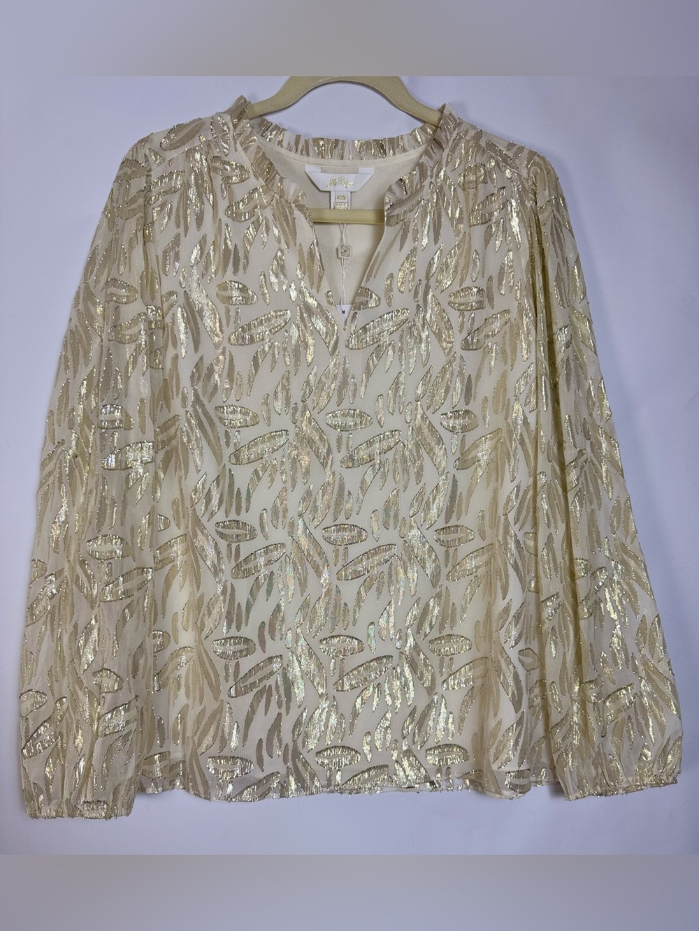 Lilly Pulitzer Giana Long Sleeve Silk Top Size XXL
